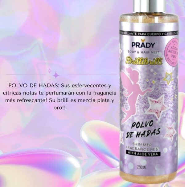 BRUMA BRILLI BRILLI SPRAY PARA CUERPO Y PELO POLVO DE HADAS - PRADY - Imagen 2