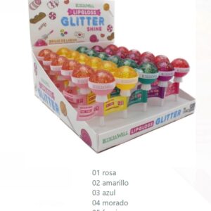 LIPGLOSS GLITTER CON FORMA DE CHUPA-CHUPS - LETICIA WELL