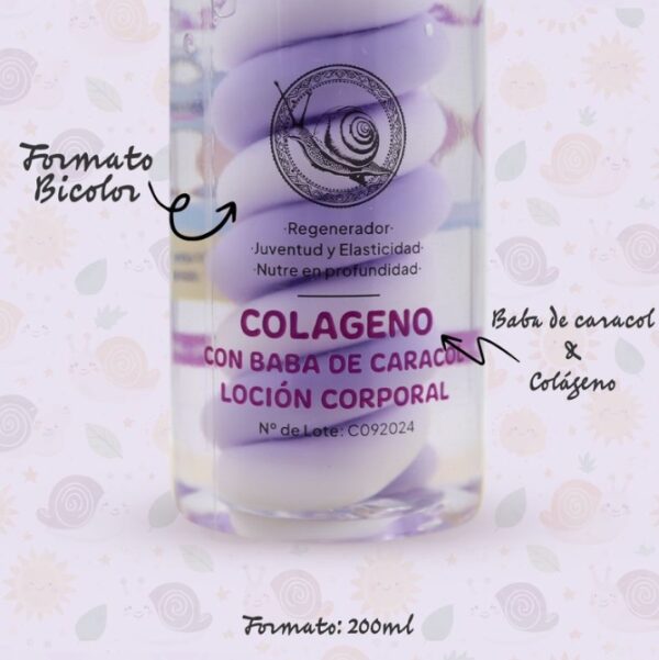 LOCIÓN CORPORAL COLÁGENO CON BABA DE CARACOL- LOOK LOOK- - Imagen 3