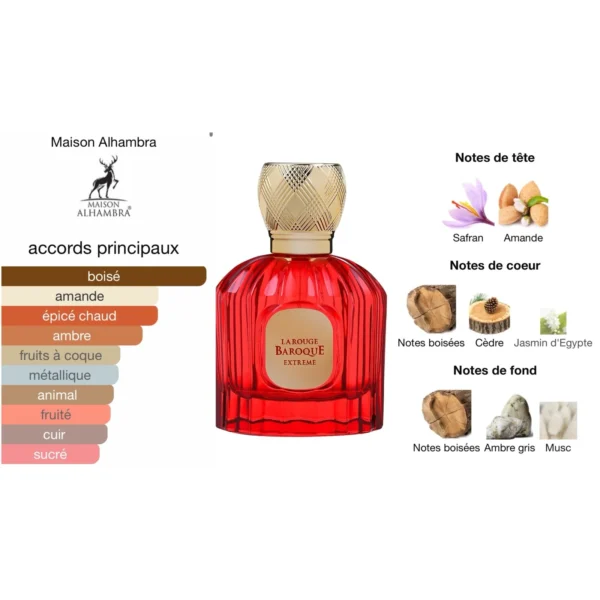 BAROQUE ROUGE  EXTREME - MAISON ALHAMBRA - 100 ML - Imagen 2