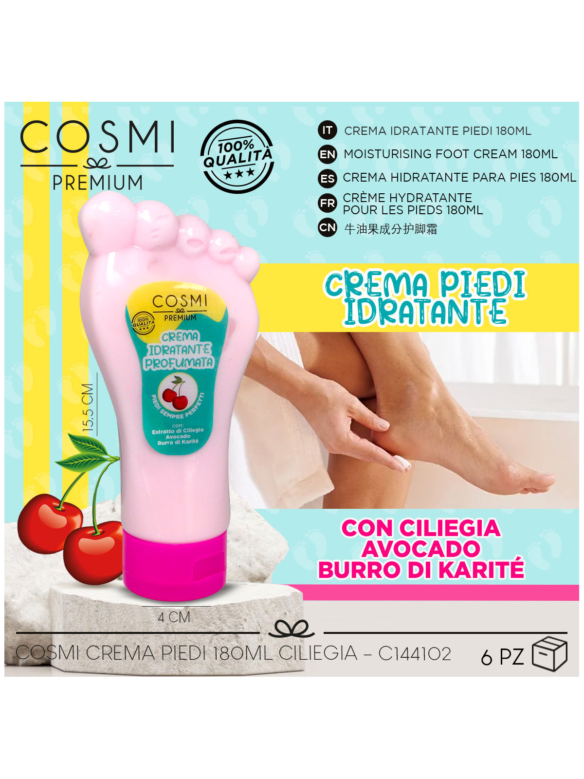 CREMA DE PIES CEREZA - COSMI MILANO - - Imagen 2
