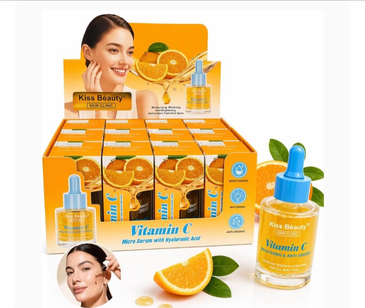 SERUM FACIAL CON VITAMINA C Y ACIDO HIALURONICO - KISS BEAUTY - 30 ML