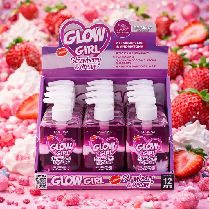 GEL HIDRATANTE 2 EN 1 - GLOW GIRL STRAWBERRY Y CREAM - DONNA - 200 ML