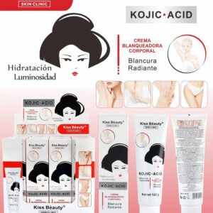 CREMA BLANQUEADORA CORPORAL - ACIDO KOJICO - KISS BEAUTY - 120 GR