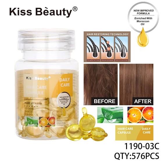 CAPSULAS SERUM CAPILAR CON VITAMINAS Y ALOE VERA - KISS BEAUTY - 20 CAPSULAS - Imagen 2